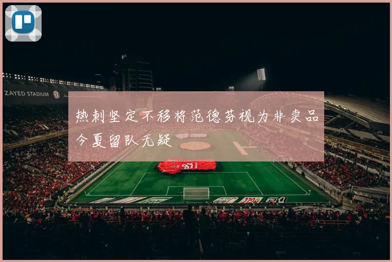 热刺坚定不移将范德芬视为非卖品今夏留队无疑